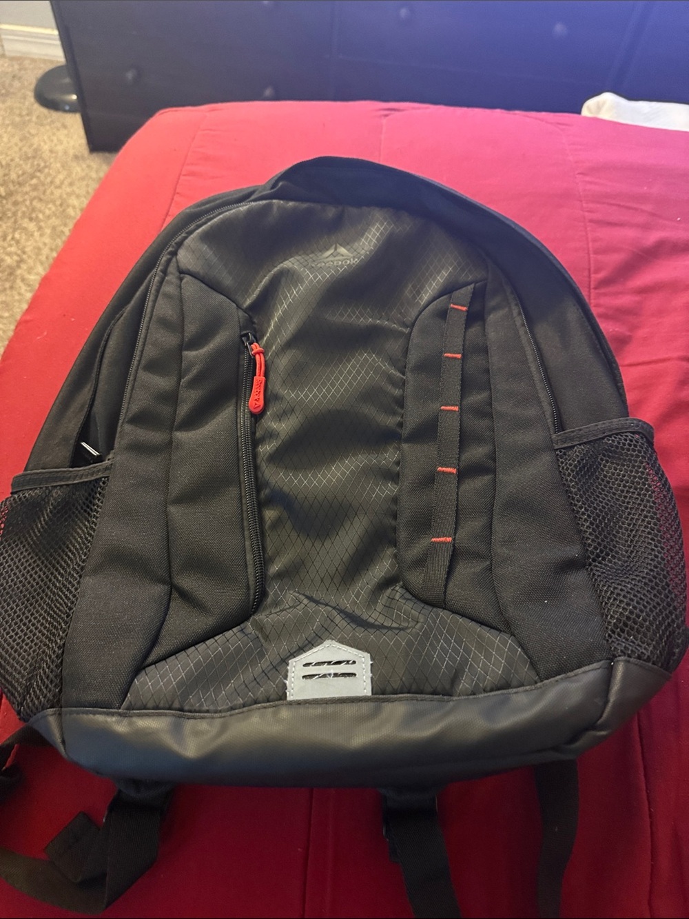 Reebok Black Backpack with Red Accents